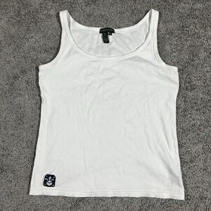 Lauren Jeans Co. Ralph Lauren White Tank Top Anchor Patch Women's‎ Medium